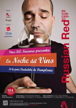 Cartel De 'La Noche Del Vino', Que Se Celebra En Pamplona.