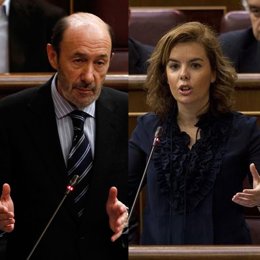 Cara A Cara De Rubalcaba Y Santamaría En El Congreso