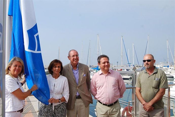 Izada De La Bandera Azul En Marbella (Málaga)