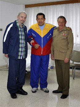 Hugo Chávez Con Fidel Y Raúl Castro En Cuba