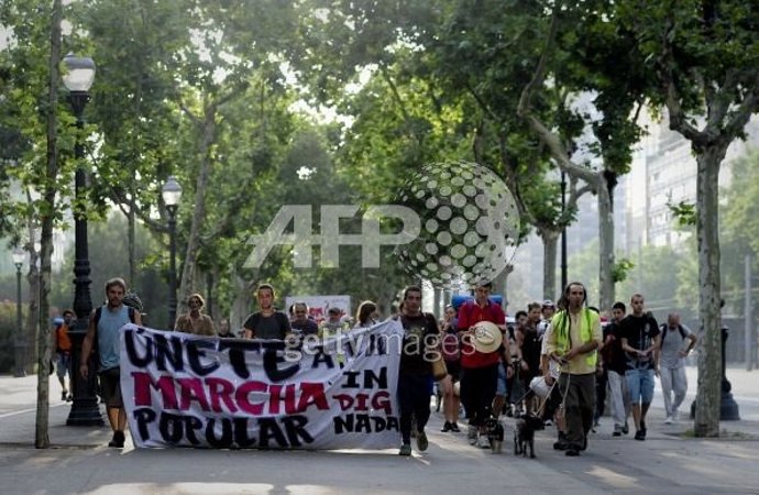 Marcha De Indignados Desde Barcelona