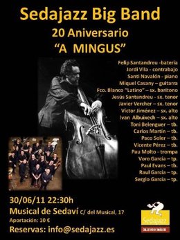 Cartel Del Concierto 'A Mingus' De La Sedajazz Big Band.