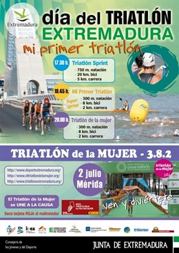 Cartel Del Día Del Triatlón En Extremadura