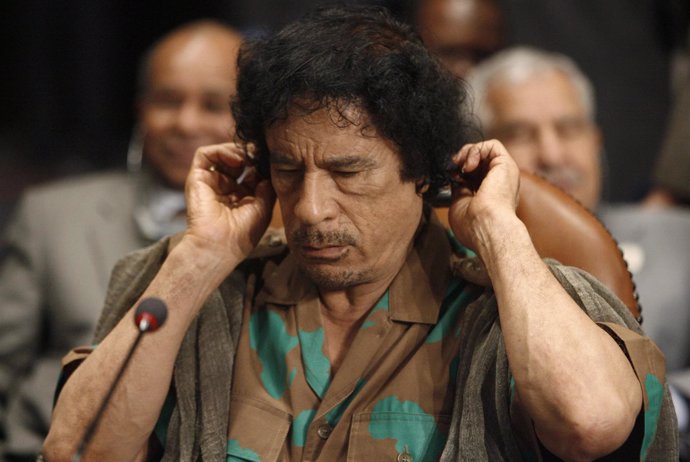 El líder libio, Muamar Gadafi