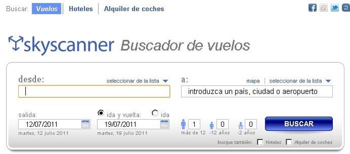 Página De Skyscanner 