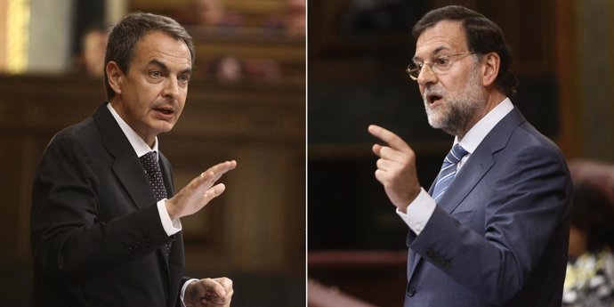 Montaje De Zapatero Y Rajoy En El Debate Sobre El Estado De La Nación