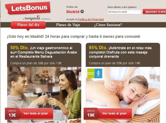 Página Web Letsbonus