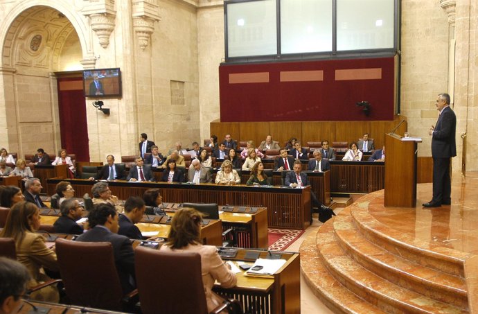 Griñán Se Dirige Al Pleno Del Parlamento