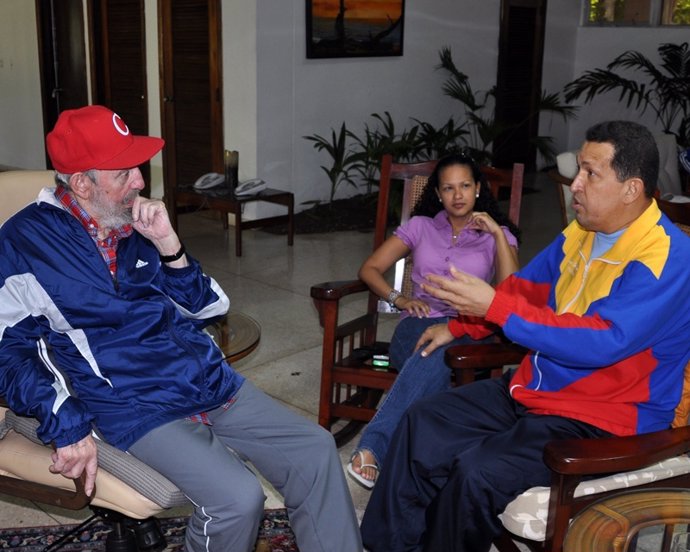Fidel Castro Con Hugo Chávez En Cuba.