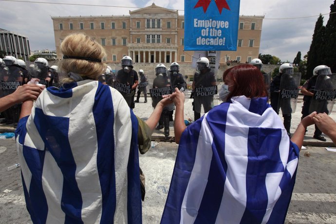 Manifestación Contra El Plan De Ajuste Estructural En Grecia