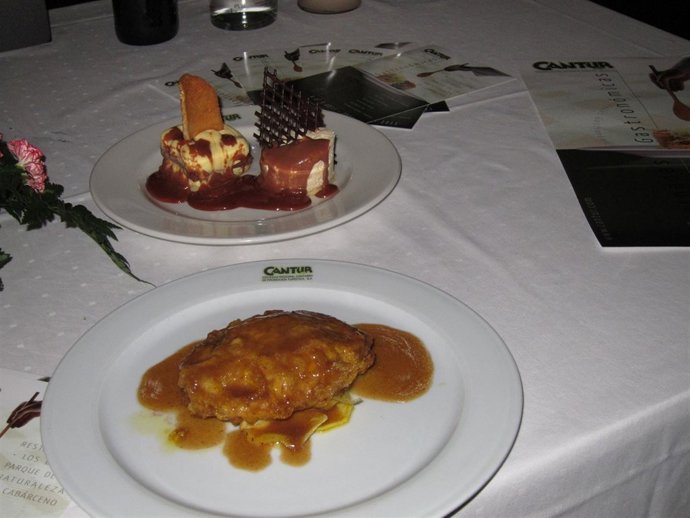 Comida servida en un Restaurante