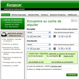 Nueva web de Europcar en España