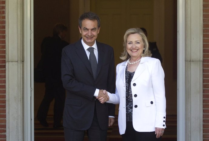 Zapatero Y Hillary Clinton, En Visita Oficial De La Diplomática 2011