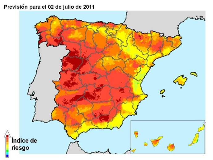Mapa De Riestos De Incendios 2 De Julio