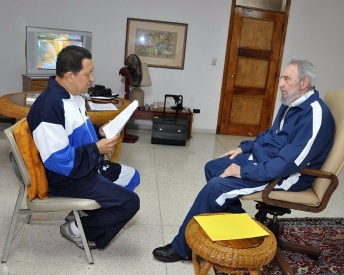 El Presidente Venezolano, Hugo Chávez, Y El Ex Presidente Cubano Fidel Castro.