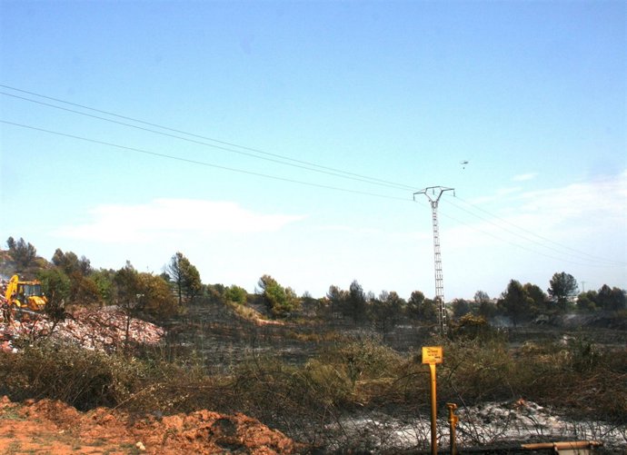 Zona Afectada Por El Incendio De Onda (Castellón)