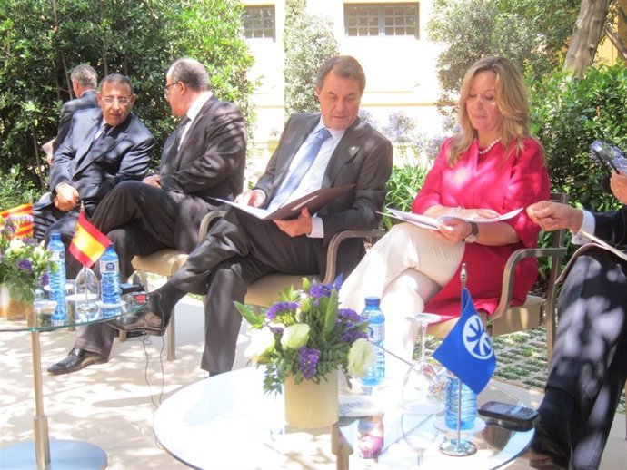 Youssef Amrani (Upm), El Ministro Marroquí Taïb Fassi Fihri, A.Mas Y T.Jiménez