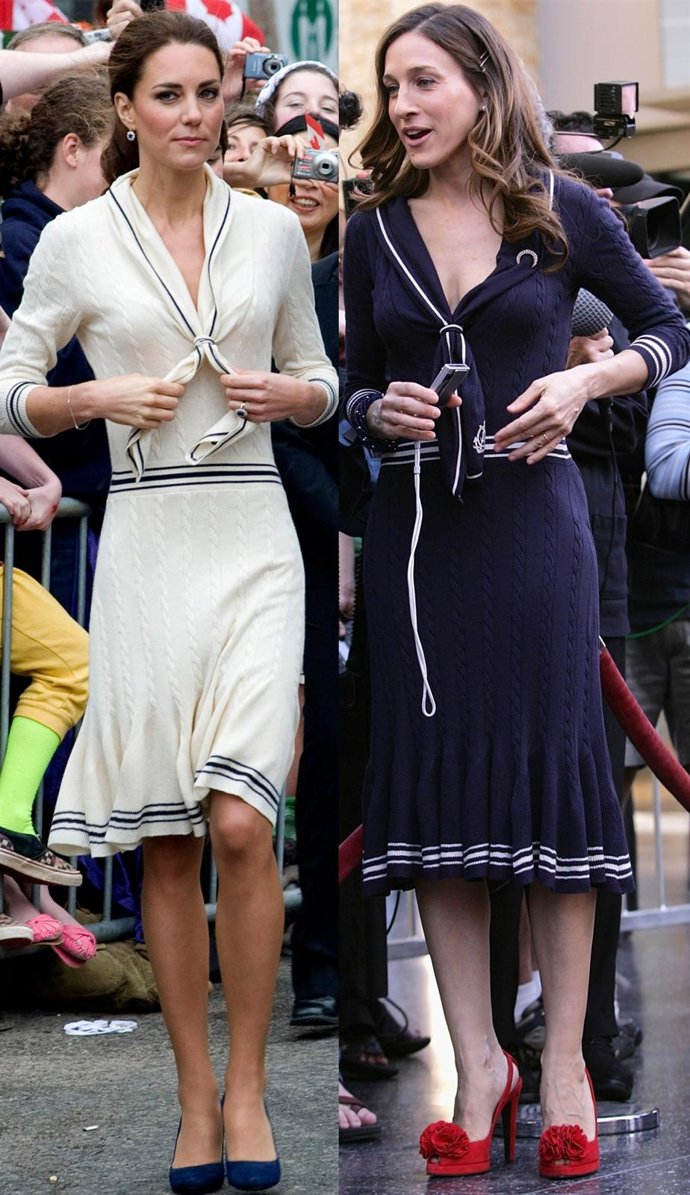 Montaje De La Princesa Catalina Y Sarah Jessica Parker Con El Mismo Vestido 