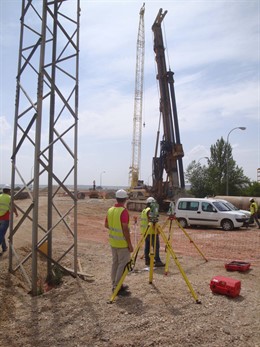 Inicio De La Cimentación De Un Viaducto Del AVE Sobre El Pisuerga