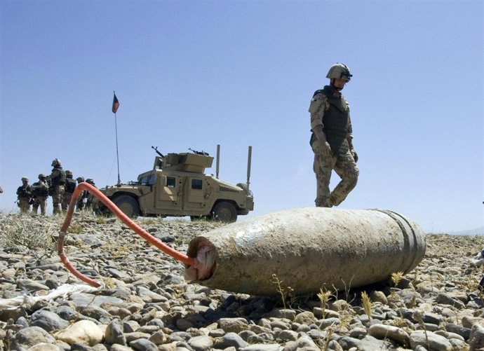 Un Artefacto Explosivo Improvisado (IED) En Algún Lugar De Afganistán