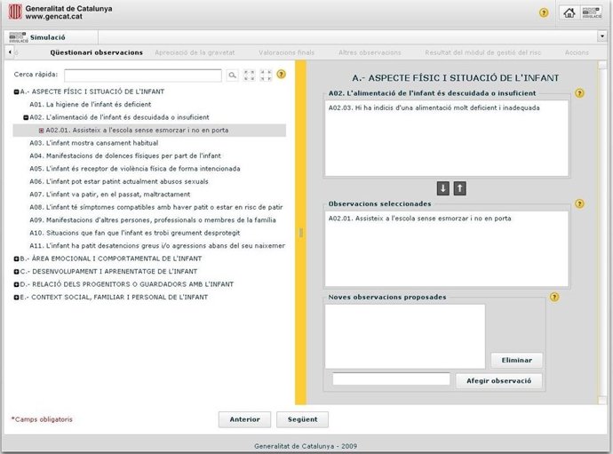 Simulador Informático Del Govern Sobre Riesgo De Maltrato Infantil