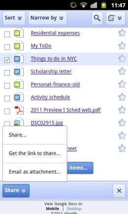 Google Docs Para Móvil