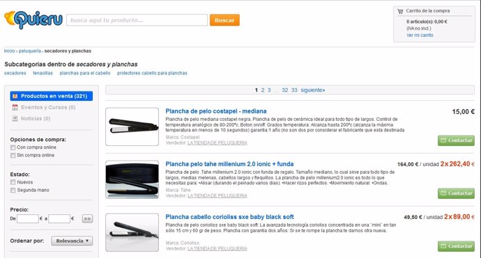 Plataforma Online De Productos De Peluquería Y Estética Quieru.Com