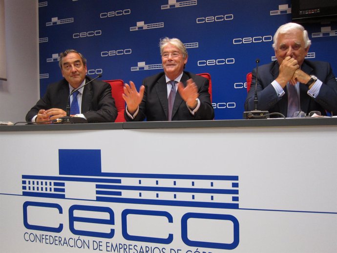 Los Presidentes De La CEOE, Rosell; CEA, Santiago Herrero, Y CECO, Carreto