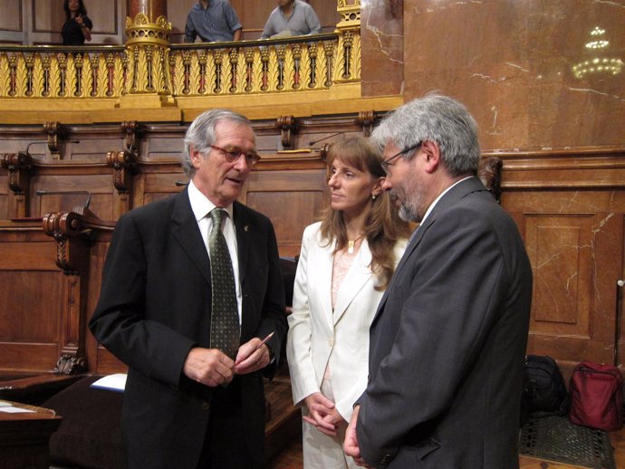 El alcalde de Barcelona, Xavier Trias, Irma Rognoni y Joan Puigdollers