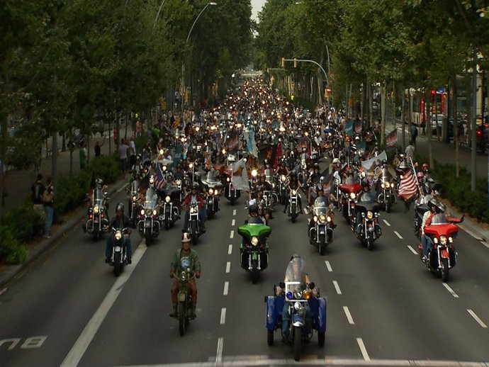 Desfile De Harley En Barcelona