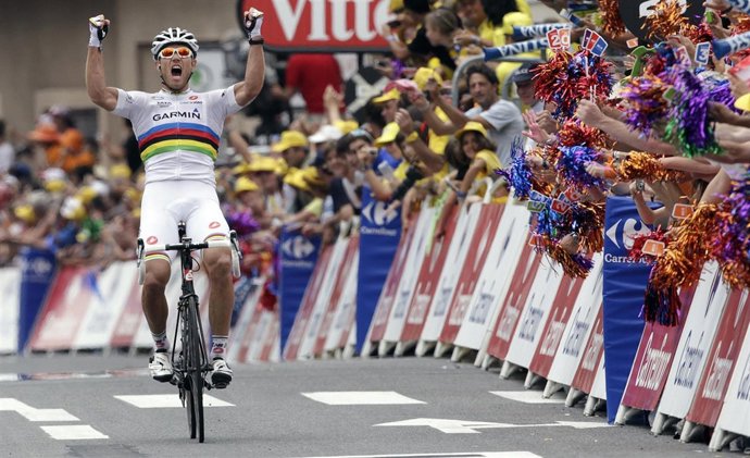 Thor Hushovd Celebra Su Victoria En Lourdes