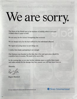 Comunicado De Disculpas De Murdoch Por Las Escuchas