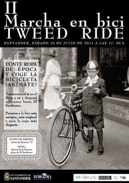 Cartel De La II Marcha De Bicicletas Antiguas Y Tweed Cycling