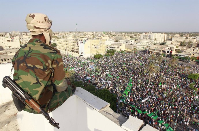 Manifestación A Favor De Gadafi En Zawiyah