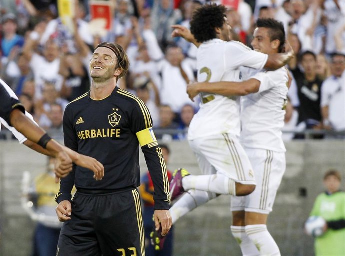 Cristiano Ronaldo, Marcelo Y Beckham, Real Madrid Contra Los Angeles Galaxy