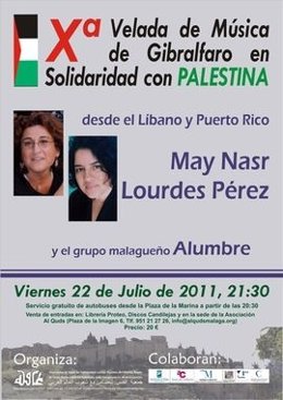 Cartel De La X Velada De Música De Gibralfaro En Solidaridad Con Palestina