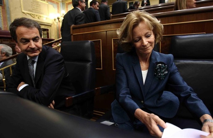 Foto de archivo de Zapatero y Salgado en el Congreso