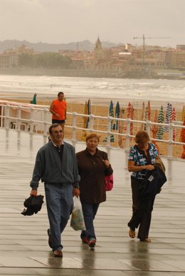 Mal tiempo en Gijón