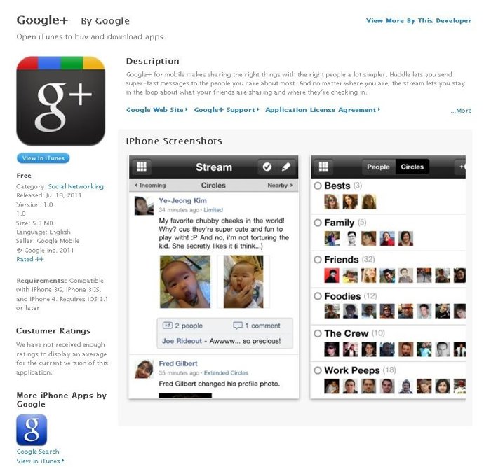 Página De Itunes De Google +
