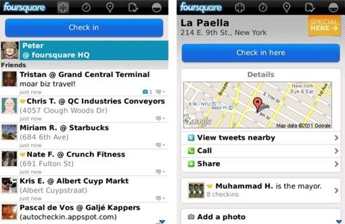 Foursquare 3.0 Pra Blackberry