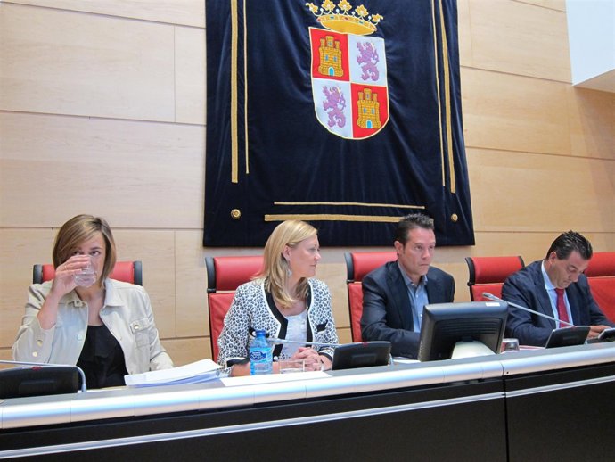 Mesa De La Comisión De Hacienda Durante La Comparecencia De Pilar Del Olmo