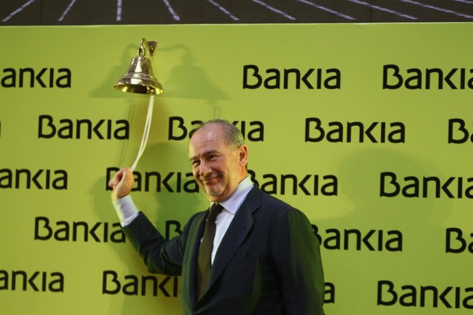 Rodrigo Rato En El Debut De Bankia En Bolsa