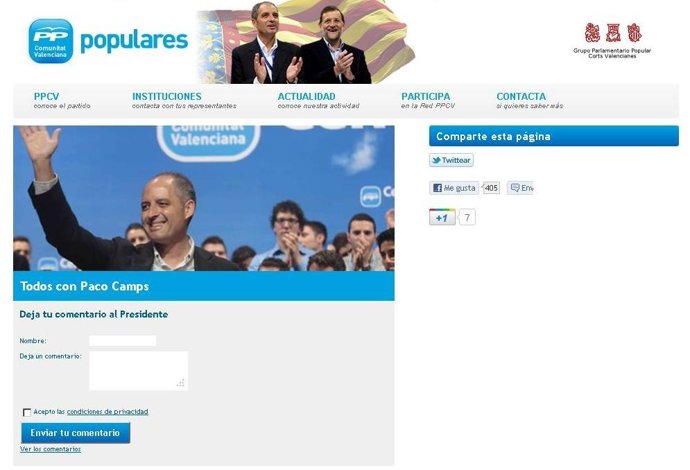 Web De Todos Con Paco Camps Por PP Comunidad Valenciana