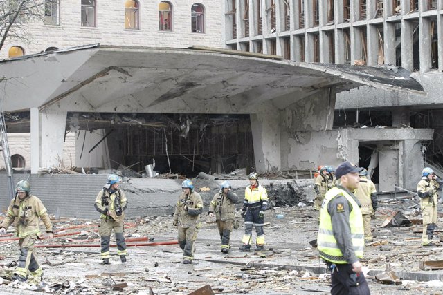 Edificios Del Gobierno Noruego Dañados Por La Bomba En Oslo