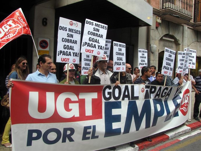 Concentración De Trabajadores De Goal Obra Pública.