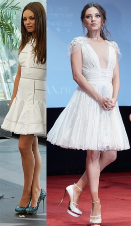 Montaje De Mila Kunis Con Vestidos Blancos 