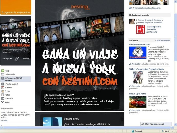 Concurso De Destinia En Facebook