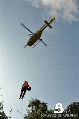 Imagen Del Rescate En Helicóptero.