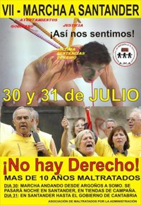 Medio millar de afectados por derribos participan en la marcha entre Argoños y Santander en "búsqueda de justicia"