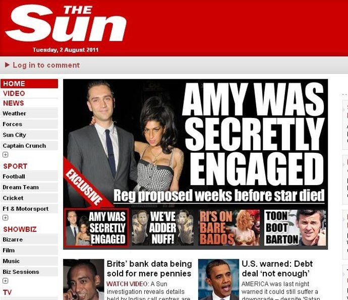 Web Del Periódico Británico The Sun